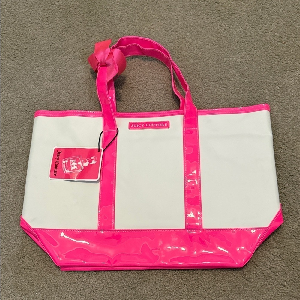 Juicy Couture Vibrant Pink and Cream Tote